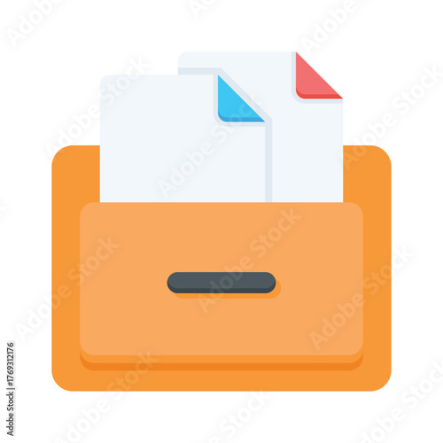 Office file folder with documents representing organization and data management