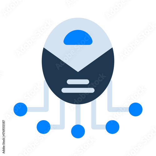 Robot Flat Icon — Futuristic AI and Technology Vector Illustration