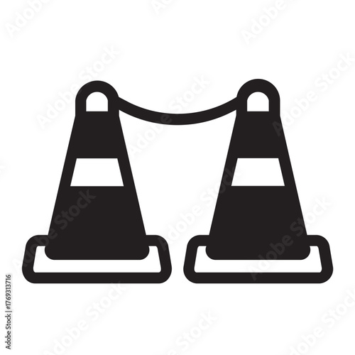 traffic cone glyph icon