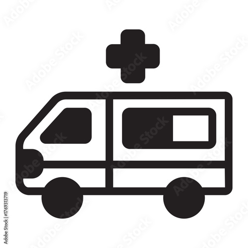 ambulance glyph icon
