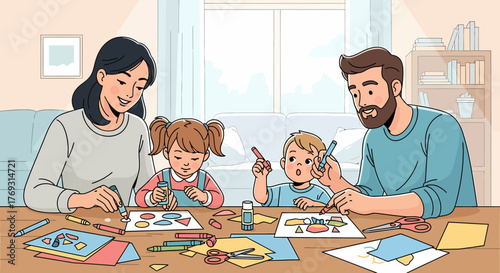 Family Fun Crafting Together A Colorful Paper Collage Project