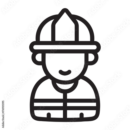 firefighter line icon