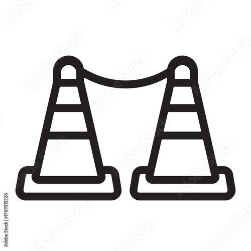 traffic cone line icon