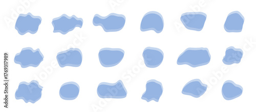 Abstract liquid blob shape collection. Set of organic blob design elements. Flat design.