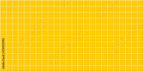 Tiles background. Vector tiles texture. Square tiled wall. Yellow tiles seamless vector pattern.
