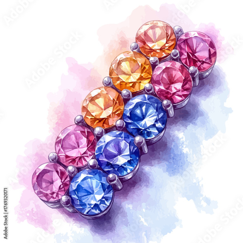Titanium Labret Stud, watercolor illustration vector, isolated on a white background.