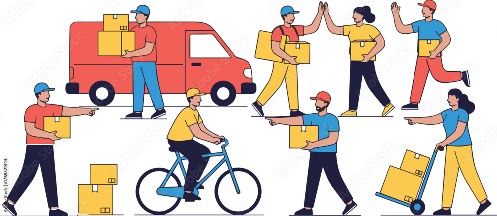 Fototapeta premium Teamwork in Logistics