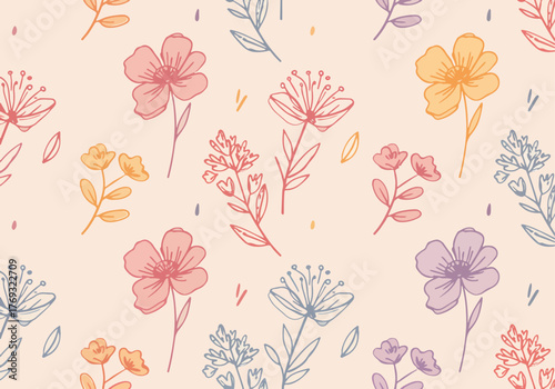 Beautiful romantic flower patterns banner on dark background