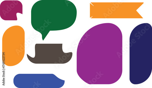 Colorful Abstract Shapes for Communication Bubble Illustration and Design Elements