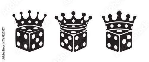 Dice with Crowns Gambling Casino Game Luck Concept Illustration Art