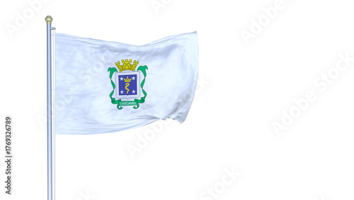 A bandeira do município de Cascavel, estado do Paraná, Brasil - Ilustração 3D