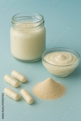 background with probiotic products