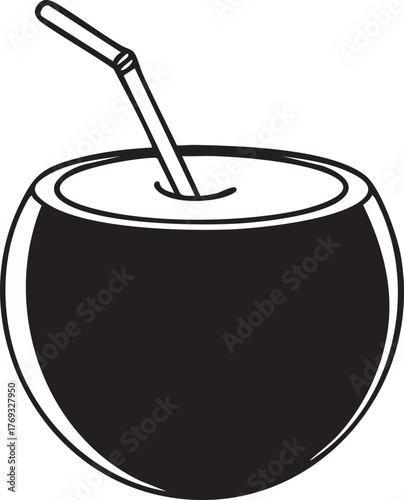 coconut drink silhouette