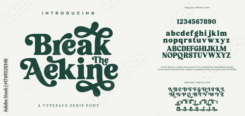 Break the Aekine  luxury elegant typography vintage serif font wedding invitation logo music fashion property 