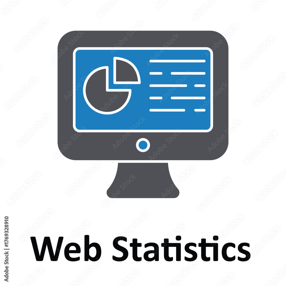 Web Statistics Vector Icon which can easily modify or edit