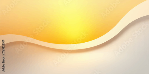 Abstract flowing golden wave with soft light and subtle shadow creating a warm and inviting background design