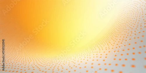 Abstract warm glowing yellow and orange light background with a subtle dotted pattern creating a sense of depth and movement