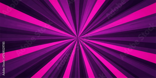 Vibrant radial burst of bright pink and deep purple abstract light streaks emanating from a central point