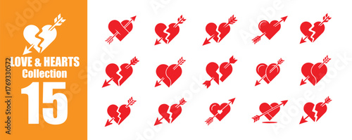 Broken Hearts with Arrow Collection