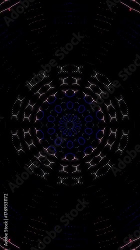 3D animation beautiful video colorful abstract bright light energy 4K of smooth lines waves glittering light effect on round shape in center, black background