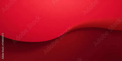 Abstract flowing waves of rich crimson and deep red colors creating a smooth and elegant background texture
