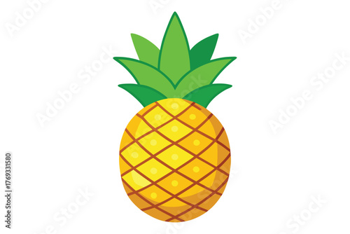 pineapple vector in white background