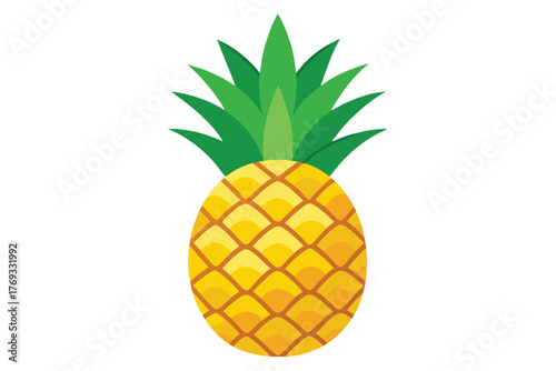 pineapple vector in white background