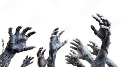 Zombie Hands Reaching Up A Horror Concept.