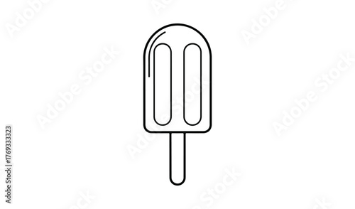 Simple line drawing of a classic popsicle on a white background