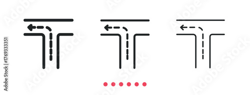 Intersection icon. Thin line icon vector