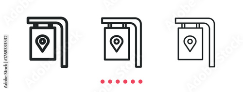 Sign post icon. Thin line icon vector