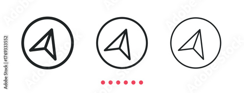 Navigation arrow icon. Thin line icon vector