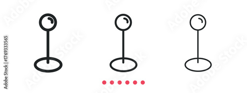 Pin icon. Thin line icon vector