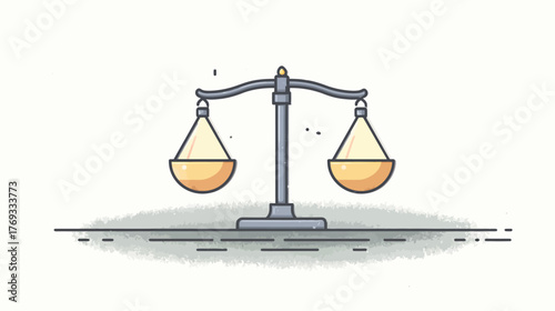 Conceptual Balance Scale Vector Illustration for Justice, Law, Equality, Fair Decision Making, and Ethical Weighing