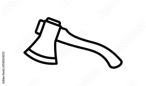Simple outline drawing of an axe tool