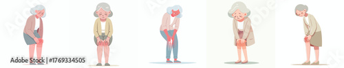 vector of a grandmother with knee pain