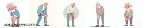 vector of a grandfather with knee pain