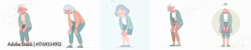 vector of a grandmother with knee pain