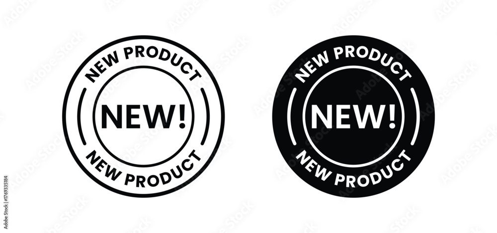 Fototapeta premium New product label, seal, sticker or burst flat vector icon for websites and packaging.