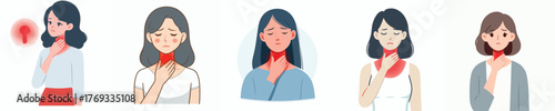 vector of a woman with a sore throat