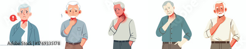 vector of a grandfather with a sore throat