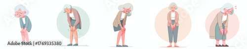 vector of a grandmother with knee pain