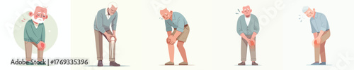 vector of a grandfather with a sore throat