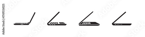 Laptop icons set, Laptop icon clean simple silhouette, monitor and laptop icon, Vector illustration EPS 10.