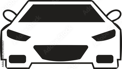 Modern Car Front View Graphic Icon