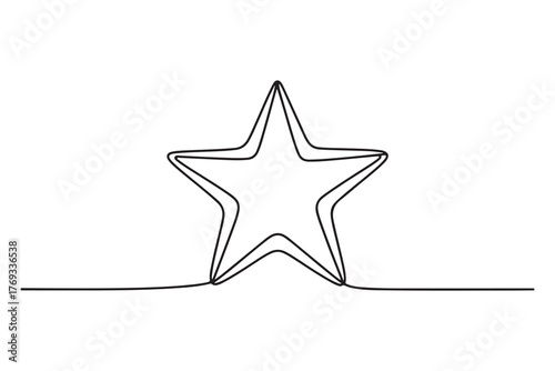 Continuous one line drawing of star minimalist outline vector illustration
