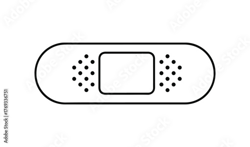 Simple line drawing of a bandage or adhesive strip
