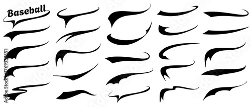 Photography Typography font swoosh text tails for baseball and athletics