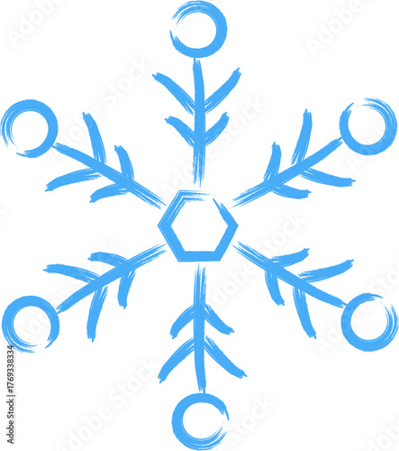 Snowflake Icons Crayon Chalk Drawing Vector Set. Christmas hand drawn snowflakes set for holiday greeting cards
