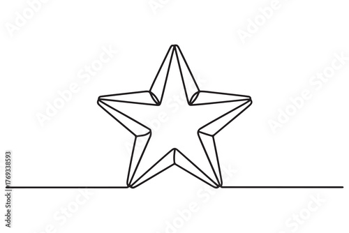 Continuous one line drawing of star minimalist outline vector illustration
